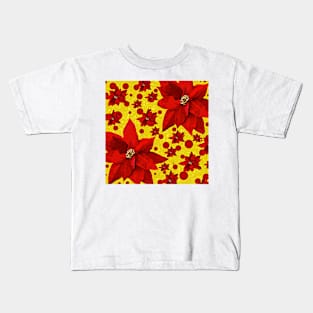 Poinsettia Red Kids T-Shirt